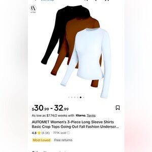 Women's Long Sleeve Tops - Black, Brown, White